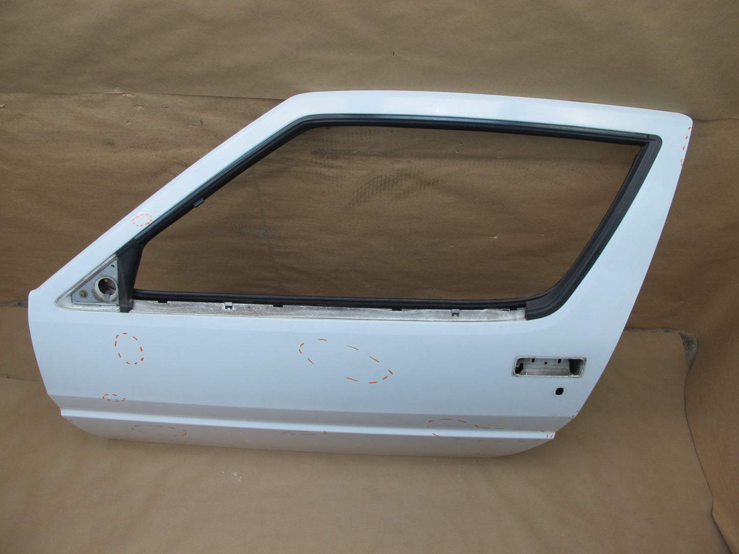 87-88 MITSUBISHI STARION FRONT LEFT DRIVER DOOR SHELL PANEL WHITE OEM