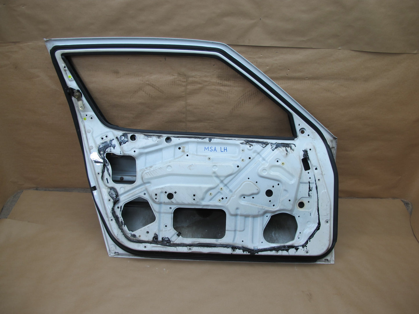 87-88 MITSUBISHI STARION FRONT LEFT DRIVER DOOR SHELL PANEL WHITE OEM