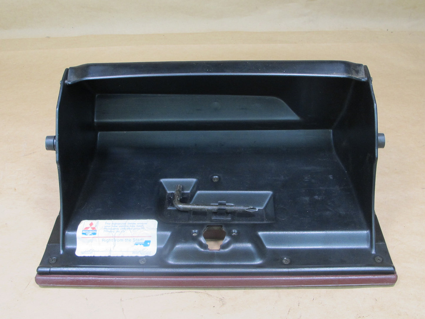 87-89 MITSUBISHI STARION CONQUEST RIGHT GLOVE BOX COMPARTMENT STORAGE RED OEM