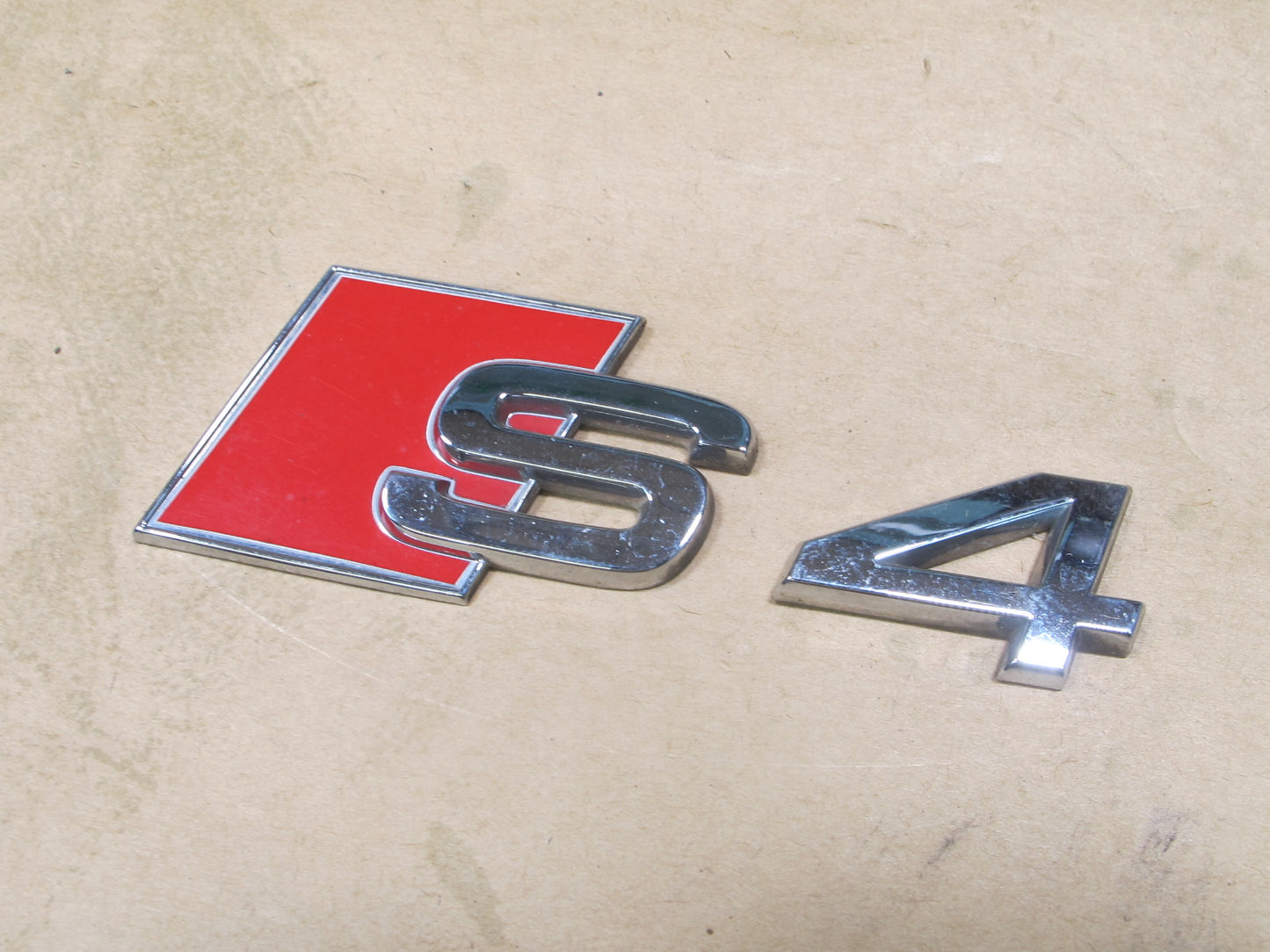 13-16 AUDI B8 S4 REAR TRUNK LID EMBLEM LOGO BADGE SYMBOL SET OEM