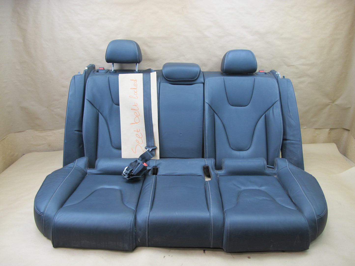 13-16 AUDI B8 A4 S4 REAR SEAT UPPER & LOWER LEATHER CUSHION SET OEM