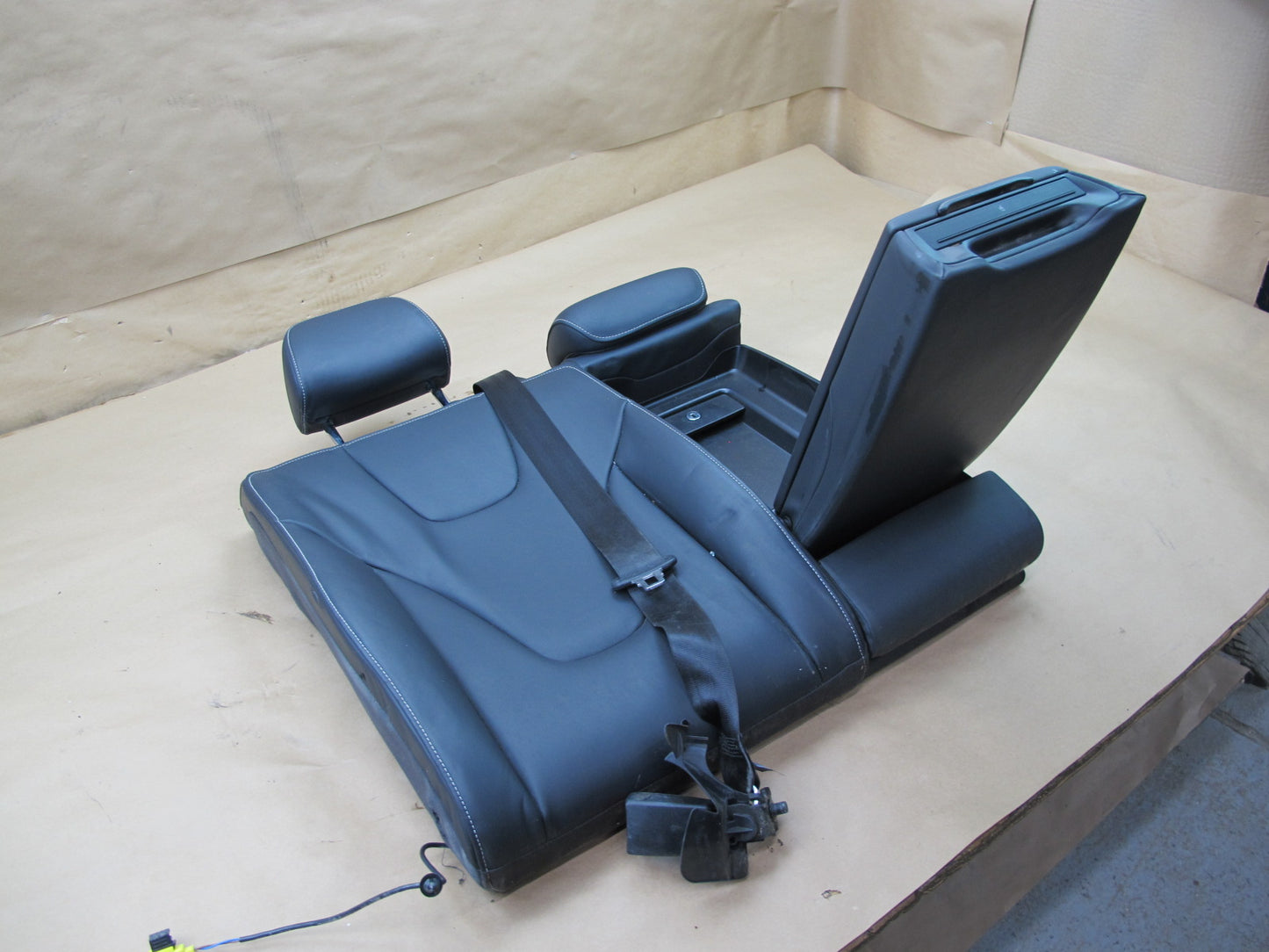 13-16 AUDI B8 A4 S4 REAR SEAT UPPER & LOWER LEATHER CUSHION SET OEM