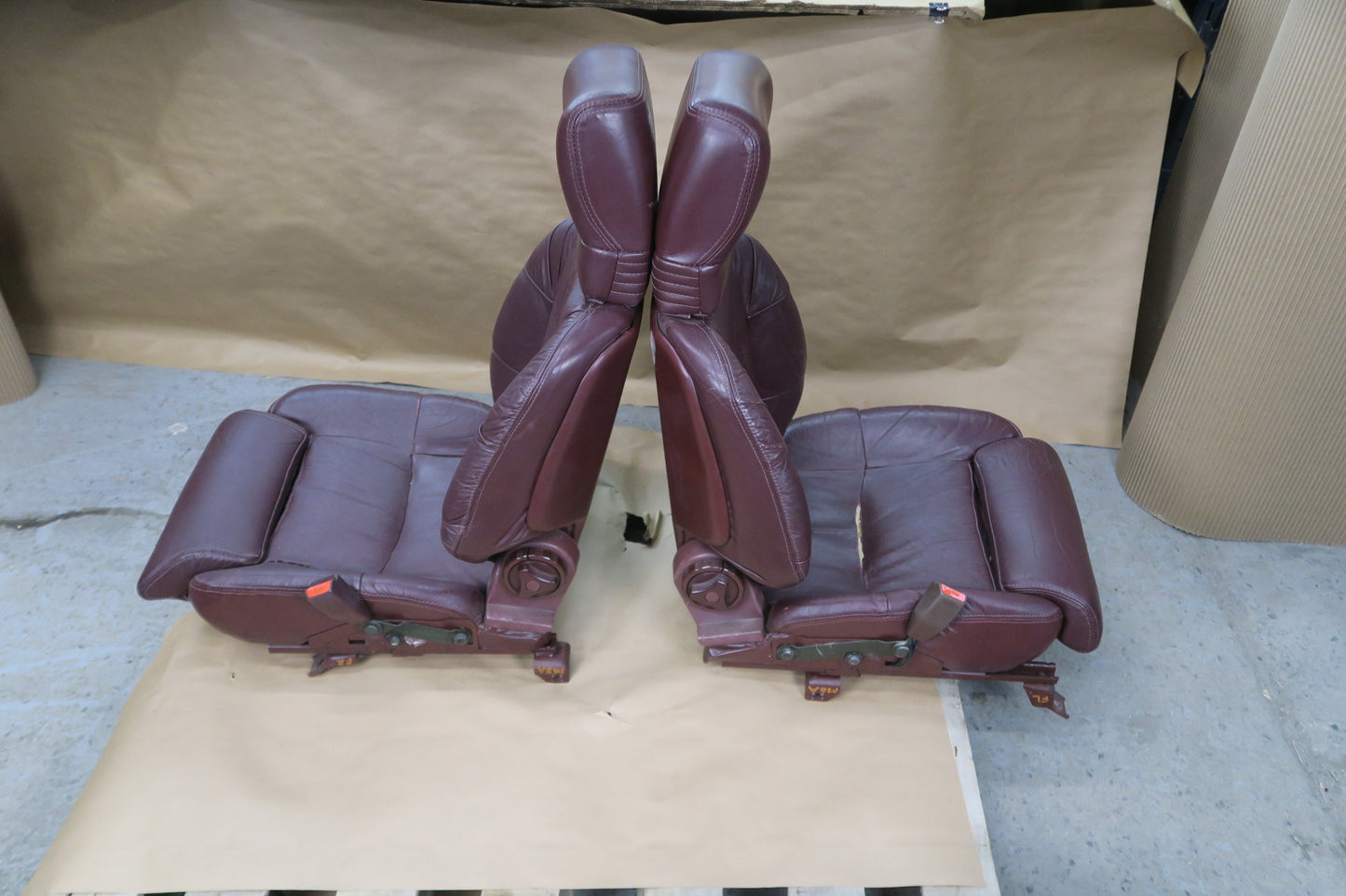 87-89 MITSUBISHI STARION FRONT REAR LEATHER SEAT SET & TRUNK CARPET COVER OEM