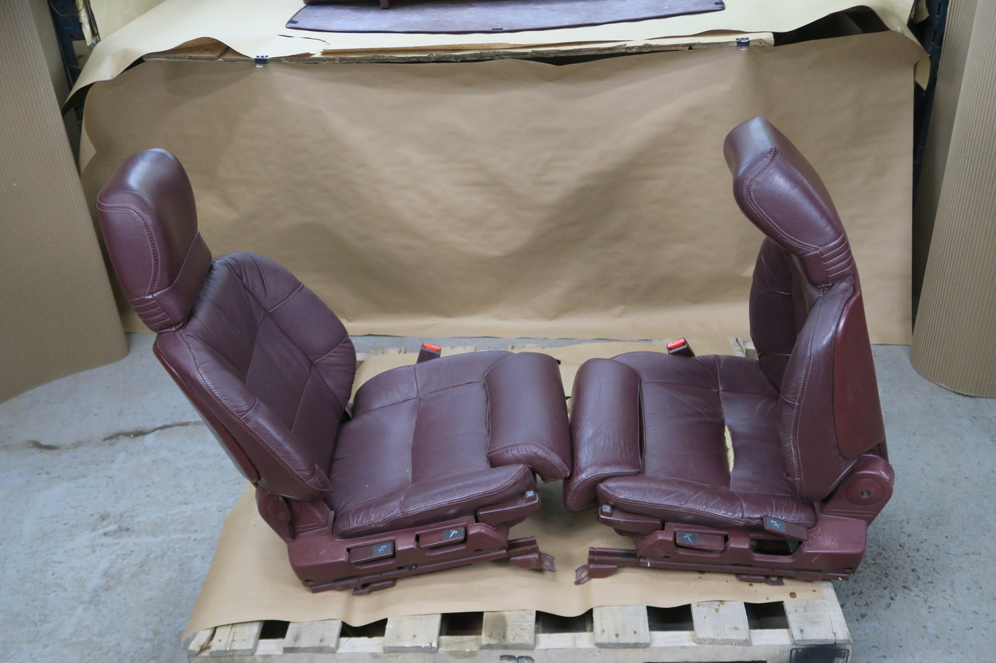 87-89 MITSUBISHI STARION FRONT REAR LEATHER SEAT SET & TRUNK CARPET COVER OEM