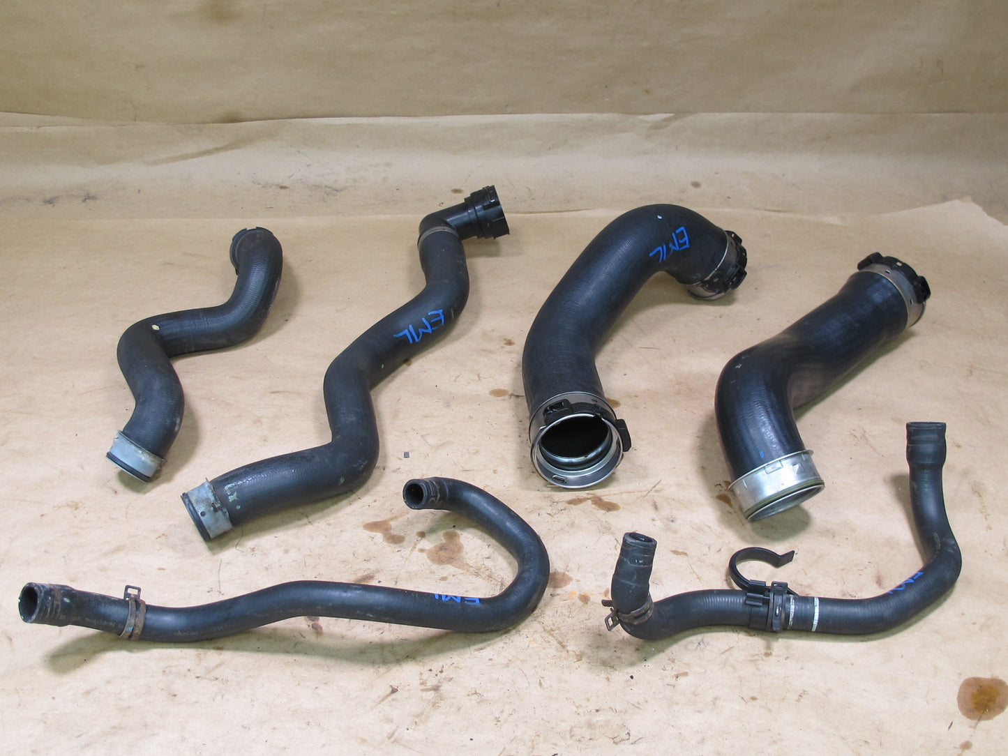 12-15 MERCEDES W166 ML350 3.0 DIESEL ENGINE RADIATOR COOLANT HOSE LINE SET OEM