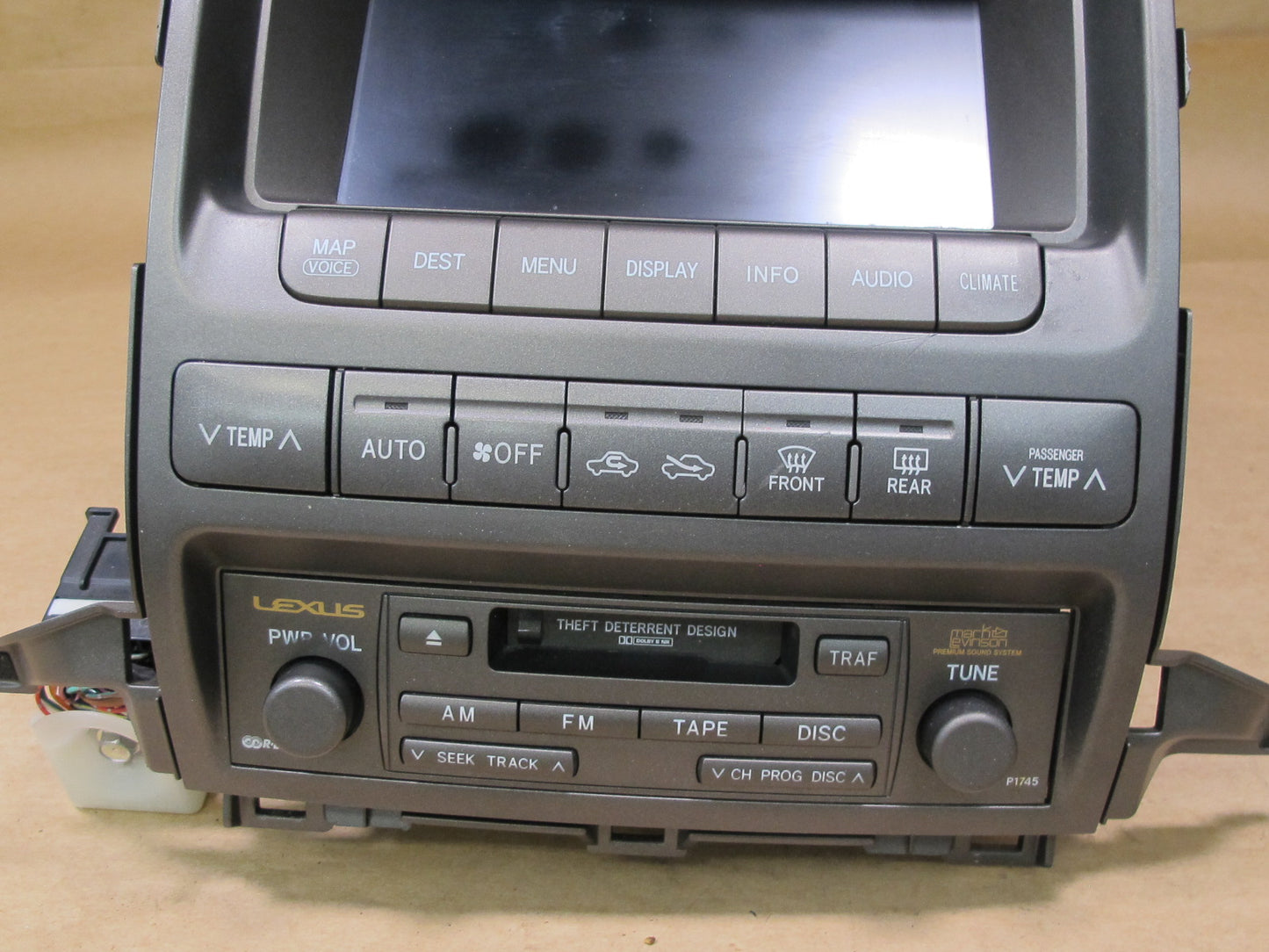 2003-2009 LEXUS UZJ120L GX470 NAVIGATION DISPLAY CLIMATE SWITCH CASSETTE PLAYER