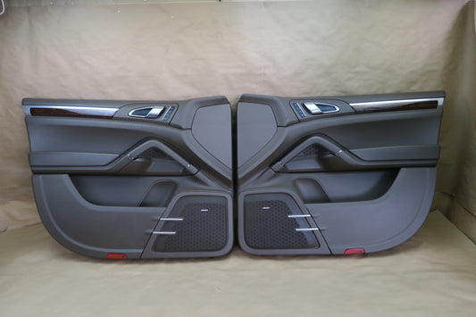 2011-2018 PORSCHE CAYENNE 958 FRONT DOOR INTERIOR TRIM COVER PANEL SET OF 2