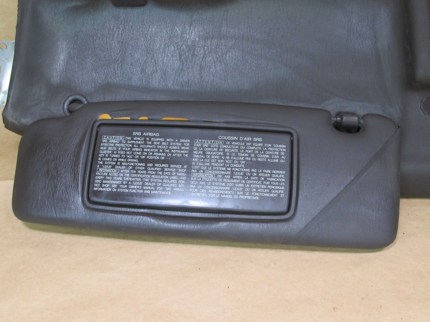 90-94 LEXUS UCF10 LS400 FRONT UPPER ROOF HEADLINER TRIM PANEL W SUN VISOR OEM