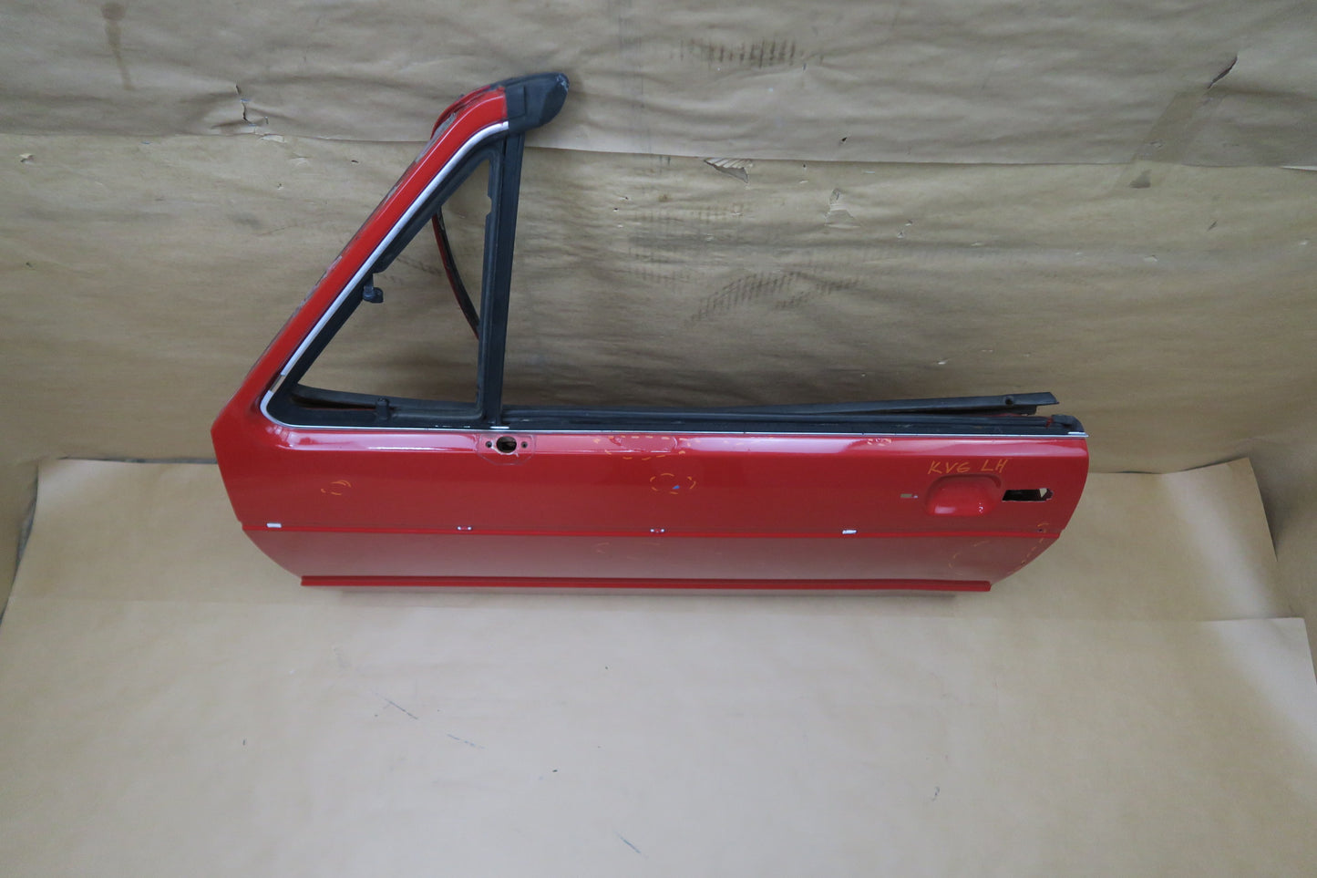 85-93 VW GOLF MK1 CABRIOLET LEFT DRIVER DOOR SHELL PANEL RED OEM