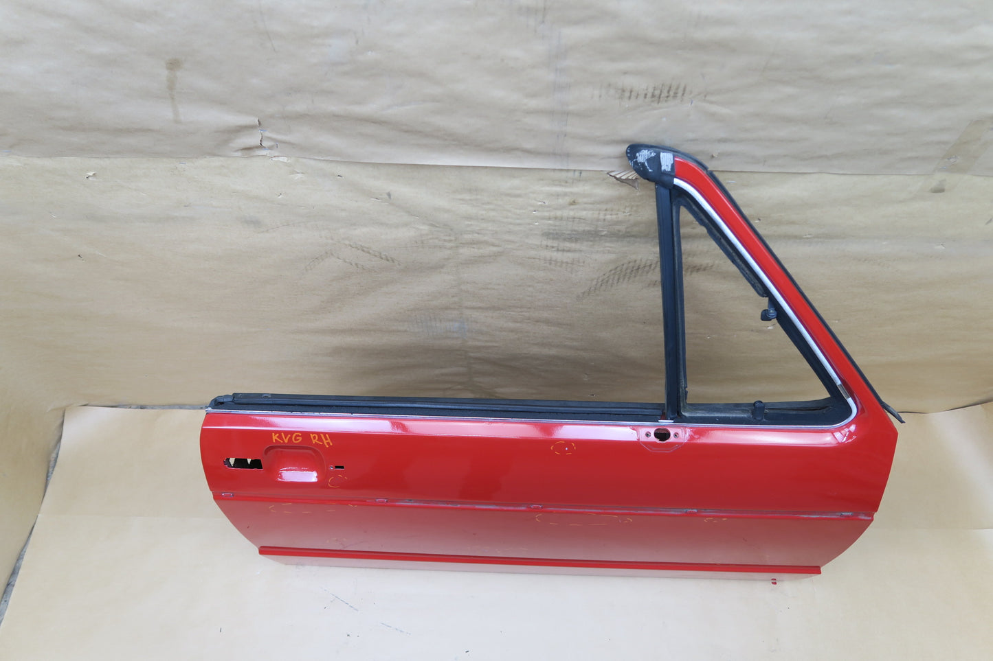 85-93 VW GOLF MK1 CABRIOLET RIGHT PASSENGER DOOR SHELL PANEL RED OEM