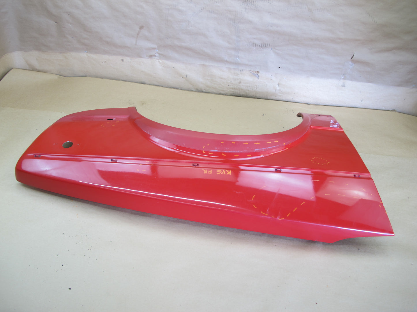 88-93 VW GOLF MK1 CABRIOLET FRONT RIGHT FENDER SHELL COVER PANEL RED OEM