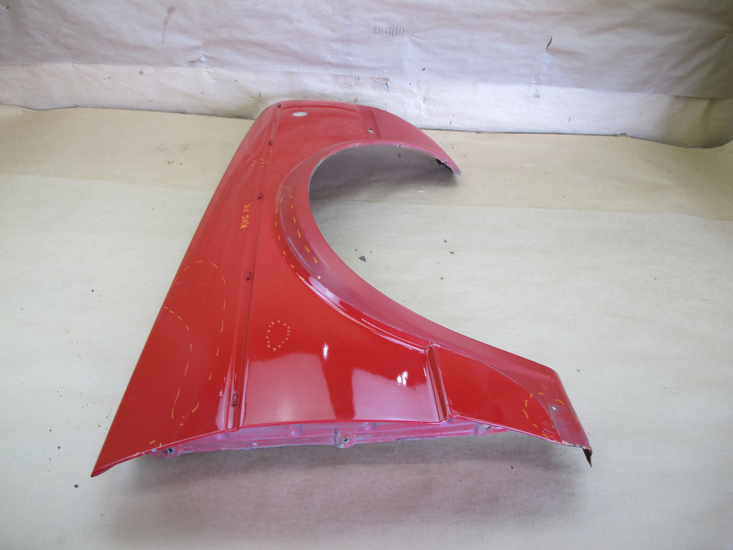 88-93 VW GOLF MK1 CABRIOLET FRONT RIGHT FENDER SHELL COVER PANEL RED OEM