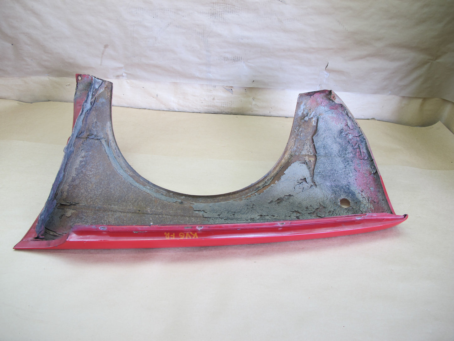 88-93 VW GOLF MK1 CABRIOLET FRONT RIGHT FENDER SHELL COVER PANEL RED OEM