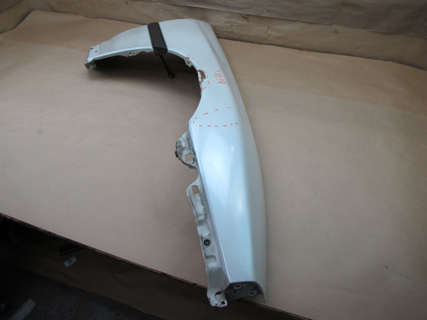 86-92 TOYOTA SUPRA MK3 FRONT RIGHT FENDER SHELL COVER PANEL WHITE OEM