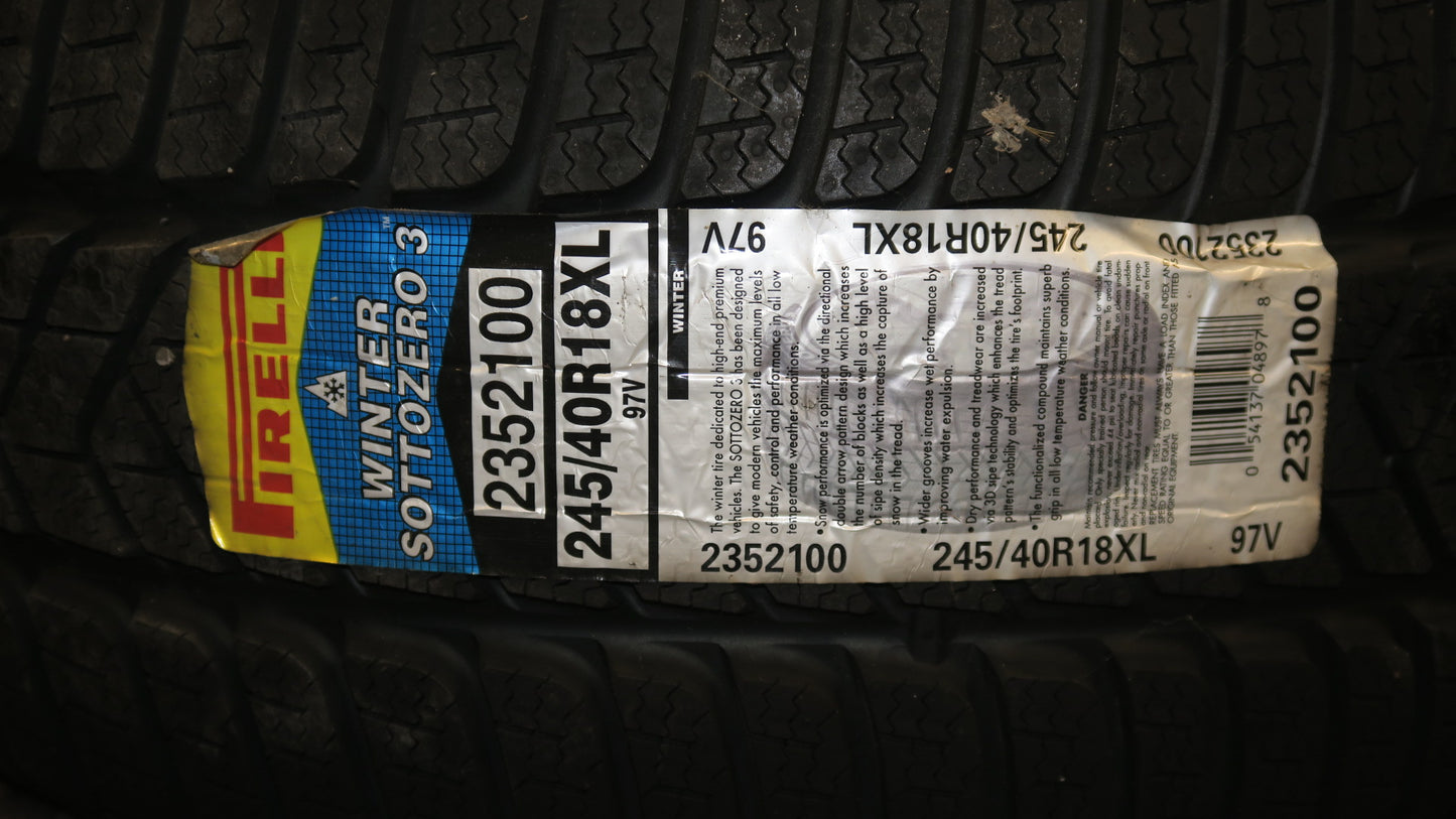 PIRELLI WINTER SOTTOZERO 3 R18 TIRE 245/40 R8XL 97V