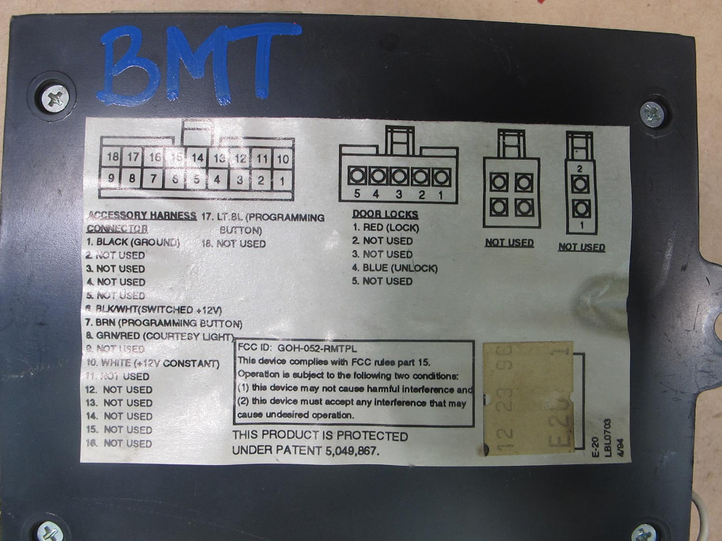 1991-1999 MITSUBISHI 3000GT KEYLESS ENTRY SECURITY UPGRADABLE CONTROL MODULE