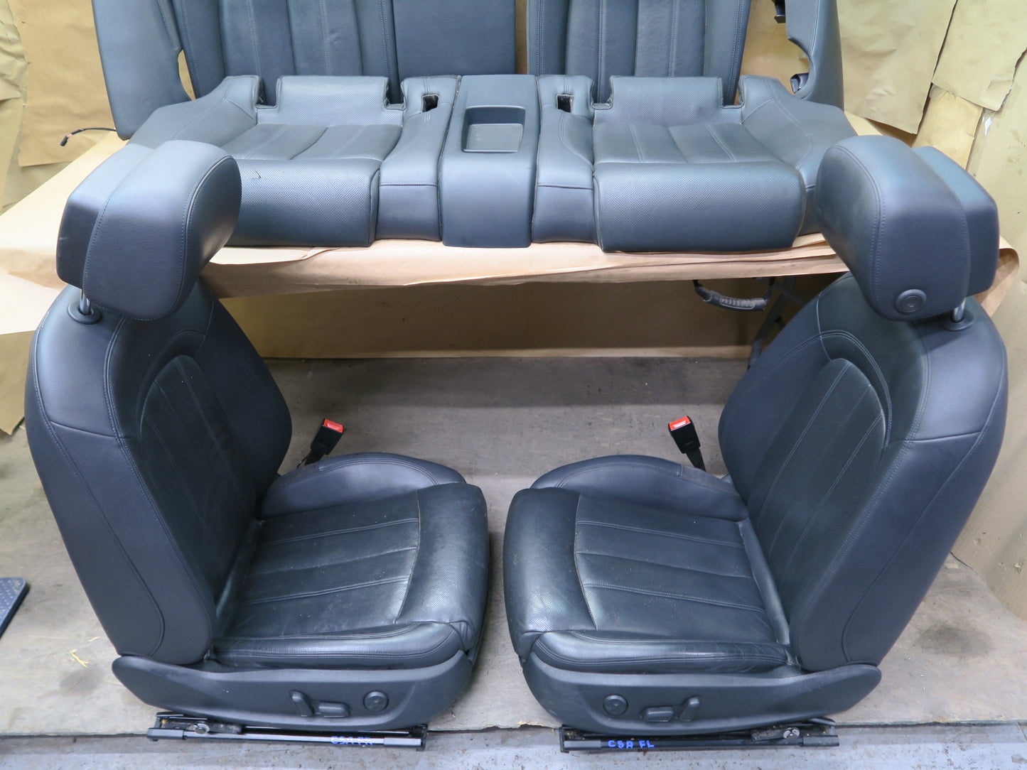 12-17 AUDI 4G A7 FRONT & REAR LEFT & RIGHT LEATHER SEAT BOLSTER SET OEM