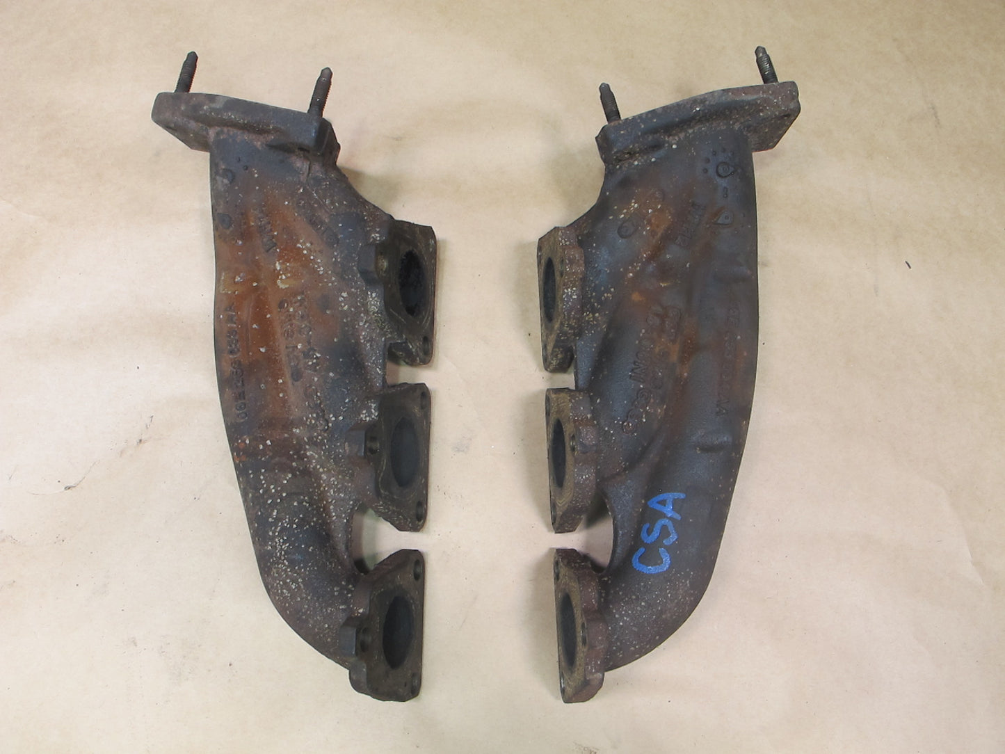 12-18 AUDI 4G A7 A6 3.0L SET OF 2 ENGINE LEFT & RIGHT EXHAUST MANIFOLD OEM