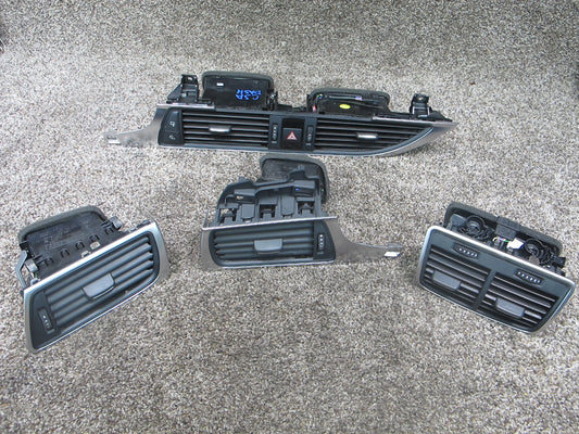 12-15 AUDI 4G A7 A6 SET OF 4 DASH & REAR CENTER CONSOLE A/C AIR VENT OEM