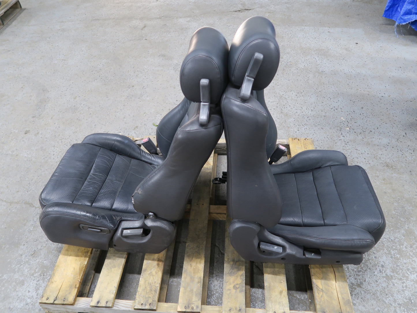 1991-1996 DODGE STEALTH R/T FRONT & REAR LEFT RIGHT SIDE LEATHER SEAT BLACK SET